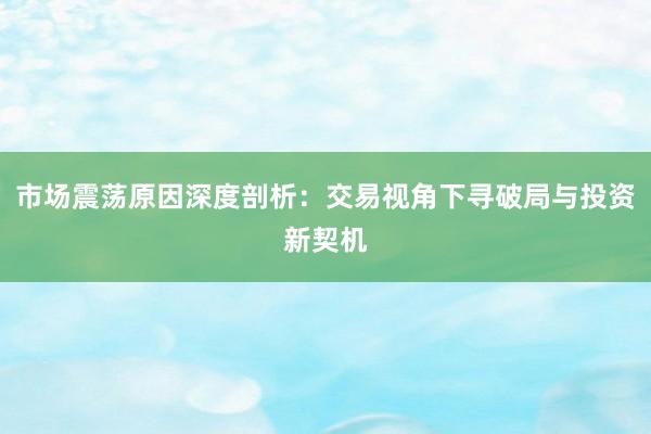 市场震荡原因深度剖析：交易视角下寻破局与投资新契机