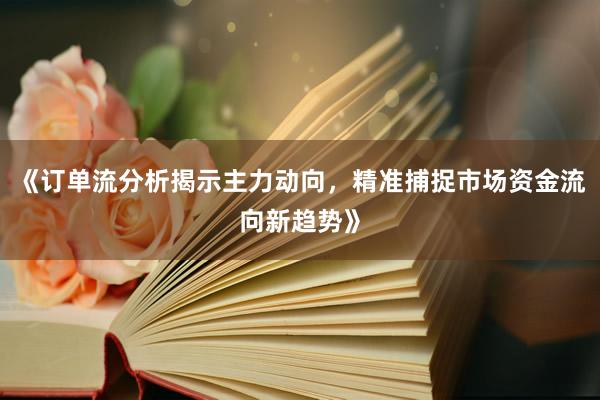 《订单流分析揭示主力动向，精准捕捉市场资金流向新趋势》