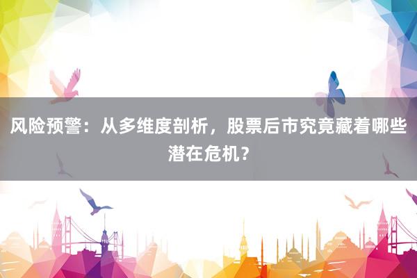 风险预警：从多维度剖析，股票后市究竟藏着哪些潜在危机？